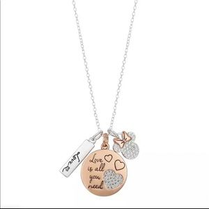 Two-Tone Rose Gold Flash-Plated Crystal Minnie Mouse "Love Is All You Need"